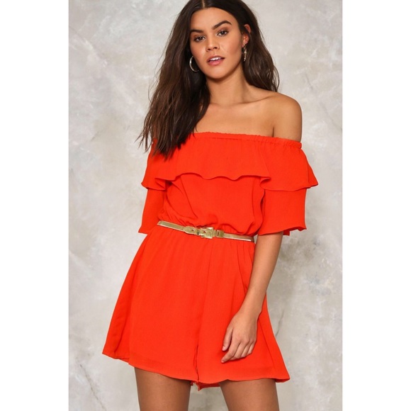 Nasty Gal Pants - Nasty Gal Off The shoulder romper